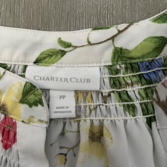 Women’s Charter Club Floral Blouse Size Petite Small - Picture 2 of 4